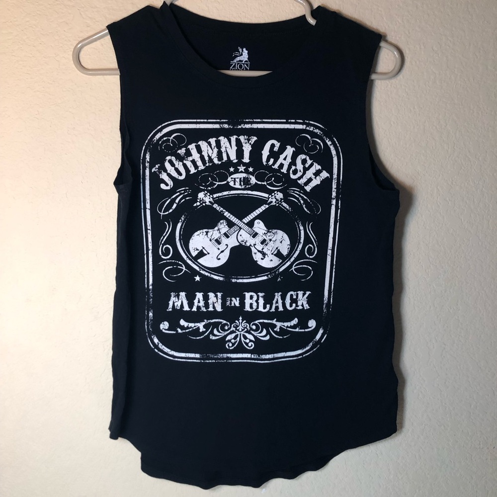 Johnny Cash 'The Man in Black' Black Graphic Muscle Tee, Like New, Small